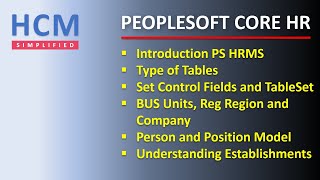 HR Fundamentals  Part 1  PeopleSoft Core HR [upl. by Abixah]