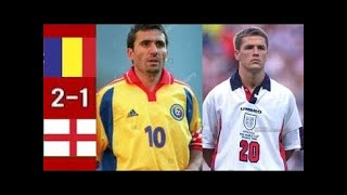 Romania 2 x1 England Owen Hagi Beckham ●World Cup 1998 Extended Goals amp Highlights HD 1080 [upl. by Rana538]