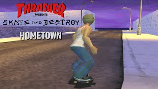 Thrasher Skate and Destroy 1  Hometown PS1 Gameplay [upl. by Revart]