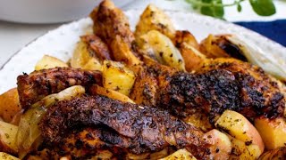 How to make Butterflied Roasted Chicken and Potatoes  Greek Style [upl. by Yeliah]