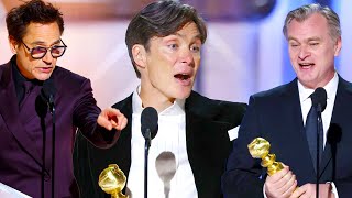 Christopher Nolans Oppenheimer Dominates Golden Globes 2024 A Recap Of Awards Won [upl. by Haliled]