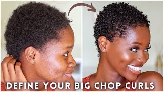 Super Defined Finger coils on SHORT 4C natural hair  How to STYLE your TWA  BIG CHOP [upl. by Vacuva]