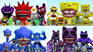 WHICH FAMILY IS STRONGER from NEW SPRUNKI vs SONIC vs CATNAP vs SPONGEBOB FAMILY in Garrys Mod [upl. by Drews405]