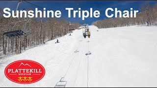 Sunshine Triple Chair at Plattekill Mountain Mar 4th 2023 [upl. by Coshow]