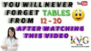 Learn Tables smartly from 12 to 20 [upl. by Atilam]