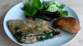 Omelette bacon cheese mushroom spinach How to make recipe [upl. by Ruphina]