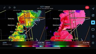 Croswell MI Tornado Warning 72022 Radar Loop [upl. by Christel]