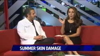 Dr P Alexander Ataii explains prevention and treatment for sun exposed skin on Fox 5 News [upl. by Narhem]