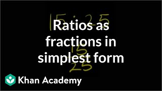 Ratios as fractions in simplest form  PreAlgebra  Khan Academy [upl. by Llehsim]