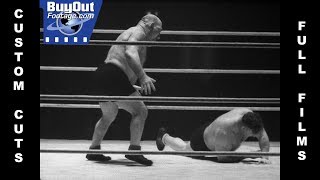 Wrestler Maurice Tillet aka The French Angel Wins Match 1940 Archival Stock Footage [upl. by Cristal128]