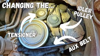 Changing The AuxSerpentine Belt Idler Pulley And Tensioner On Our Freelander 2 [upl. by Losiram]