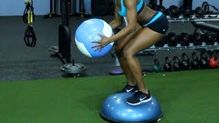 10 Awesome BOSU Ball Exercises Total Body Balance Training [upl. by Yvor857]