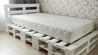 How To Make A Pallet Bed Frame  DIY Simple Bed From Pallets  How To Save Money [upl. by Deadman856]