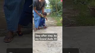 When GrandPaa is here why shud i be afraid to do walky walky ♥️🥰 learn learntowalk baby funny [upl. by Nylaret]