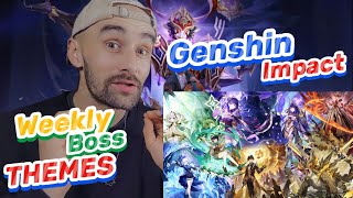 NEW GENSHIN IMPACT PLAYER REACTS TO GENSHIN IMPACT WEEKLY BOSS THEMES [upl. by Eednak]