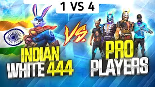 Indian White444 Vs Pro players  Free Fire 1 Vs 4 Insane Clash Squad Battle  Garena Free Fire [upl. by Aicala18]