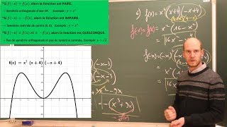 La parité Fonction paire impaire quelconque  Résolution algébrique et géométrique [upl. by Nahtiek616]