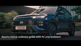 Hyundai CRETA N Line  Sporty black radiator grille with N Line emblem [upl. by Cohbert557]