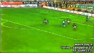 Serie A 19931994 day 9 Torino  Sampdoria 23 Gullit goal [upl. by Idissac]