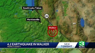 42 magnitude earthquake smaller aftershocks reported near Mono County [upl. by Ydniahs]