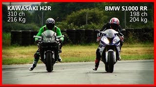 DA  Kawasaki H2R vs BMW S1000 RR [upl. by Ayrb]