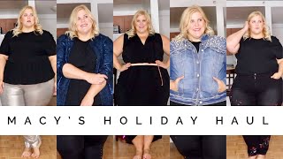 Macys Plus Size Haul Jackets Sweaters Pants and More [upl. by Bruell]