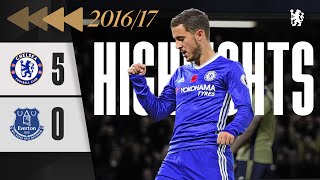 ⏪️ Chelsea 50 Everton  HAZARD BRACE helps thrash Toffees  HIGHLIGHTS REWIND  PL 201617 [upl. by Aniehs]