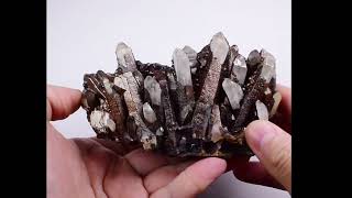 12cms QUARTZ GOETHITE IRIDESCENT CRYSTALS PERU IRON MINERAL SPECIMEN [upl. by Charbonneau]