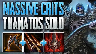 MASSIVE CRITS Thanatos Solo Gameplay SMITE Conquest [upl. by Ieluuk]