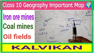 Social Science Minerals and Energy Resources Map in Tamil  Class 10 Social Geography Maps in Tamil [upl. by Delwin348]