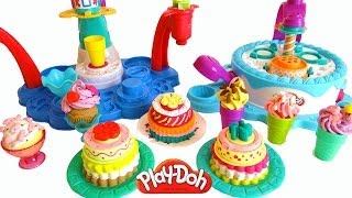 Play Doh Cakes amp Ice Creams with Cake Makin Station amp Magic Swirl Shoppe [upl. by Liborio]