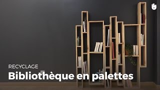 Fabriquer une bibliothèque design en bois de palette  Recycler [upl. by Hgielac]