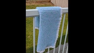 How to Crochet The Rectangular Waffle stitch For Blanket Dishcloths [upl. by Levesque]