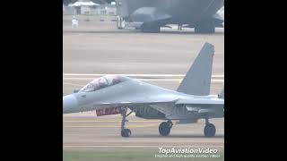 China Air Force J16 Fighter at Airshow China j16 fighter chinaairforce airshow aviation [upl. by Hooke]