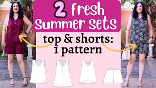 2 FRESH SUMMER SETS Top cup sizes amp pullup shorts Byron Sinclair patterns Mix amp match [upl. by Nodla]