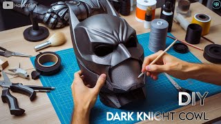 Make DARK KNIGHT COWL from Cardboard  Full Batman Mask with Templates  Full Dark Knight Cowl [upl. by Jarrid452]