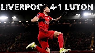 WHAT A COMEBACK TOP OF THE LEAGUE Inside Anfield Stadium Liverpool 41 Luton Town Premier League [upl. by Quintina499]