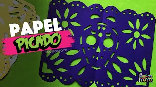 COMO HACER PAPEL PICADO MUY FACIL Y RAPIDO PARA DECORAR O PARA SU ALTAR DE DIA DE MUERTOS AMI ESTILO [upl. by Yra355]