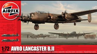 Airfix  Avro Lancaster BII  172 Scale Model  In Box Review [upl. by Dolan]