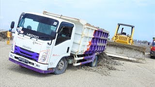 Airport Construction Dump Truck Dozer Compactor Working Bandara NYIA Kulon Progo [upl. by Walliw]