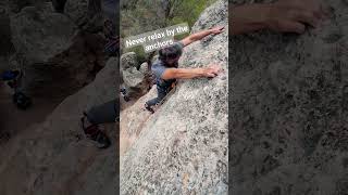 🇪🇸 This is why you should not relax before clipping the anchors climbing escalada Margalef climb [upl. by Silecara]