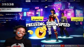 Pressing IShowSpeed in Fortnite  IShowSpeed vs Mrcheeseballs 😠 [upl. by Rahmann673]