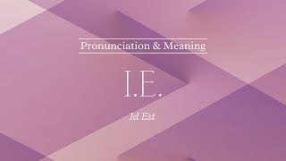 How to Pronounce ie  Pronunciation amp Meaning British English [upl. by Lletniuq]