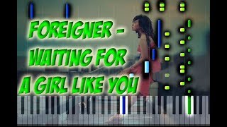 Foreigner  Waiting for a Girl Like You Piano Cover Synthesia Piano Tutorial [upl. by Asa]