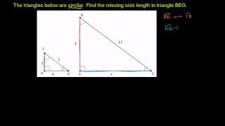 Missing Measurements for Similar Triangles [upl. by Salmon]