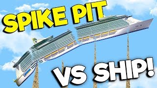 SINKING CRUISE SHIP VS SPIKE PIT  Floating Sandbox Simulator Gameplay [upl. by Thibaud248]