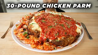 I Made A Giant 30Pound Chicken Parmesan [upl. by Ahsilad982]