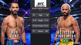 ROB FONT VS DEIVESON FIGUEIREDO FULL FIGHT UFC ON ESPN 52 [upl. by Yroger]