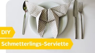 Servietten falten Der Schmetterling – DIY Anleitung  Roombeez – powered by OTTO [upl. by Uyerta346]