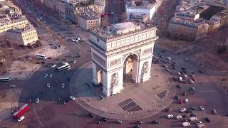 Arc de Triomphe by drone 4K [upl. by Enaej]